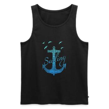 Segeln, Segelboot, Segler Skipper Geschenk - Männer Premium Bio Tank Top - Schwarz - Vorne - Michal (187cm)