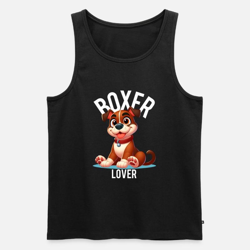 Boxer Lover - Men's Premium Organic Tank Top - black