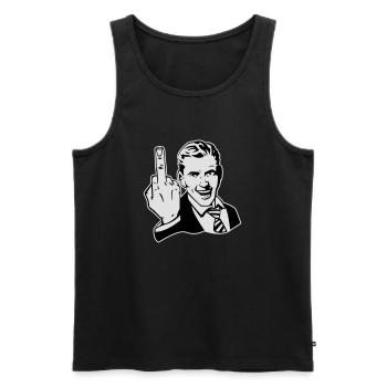 Fuck - Männer Premium Bio Tank Top - Schwarz - Vorne - Michal (187cm)