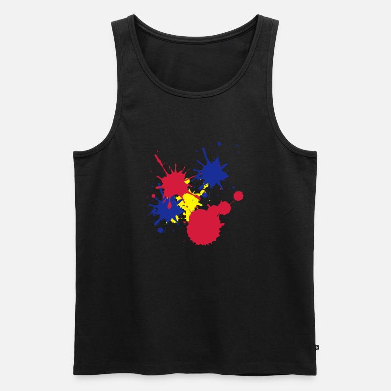 Farbkleckse - Männer Premium Bio Tank Top - Schwarz