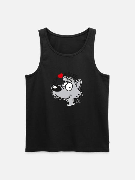 Ich liebe Wölfe - Männer Premium Bio Tank Top - Schwarz