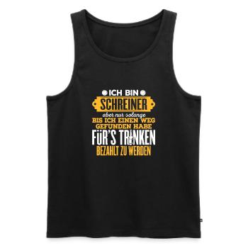 SCHREINER - Männer Premium Bio Tank Top - Schwarz - Vorne - Michal (187cm)