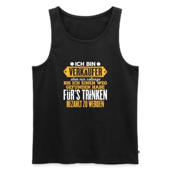VERKÄUFER - Männer Premium Bio Tank Top - Schwarz - Vorne - AI Model Male 178 light (178cm)