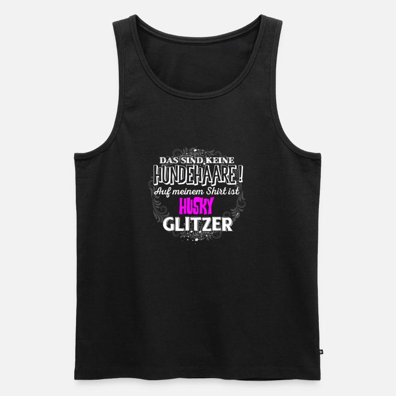 HUSKY - Glitzer - Männer Premium Bio Tank Top - Schwarz