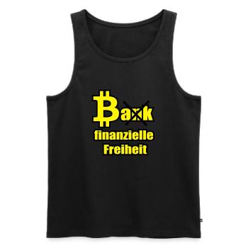 Bitcoin vs Bank - Männer Premium Bio Tank Top - Schwarz - Vorne - Michal (187cm)