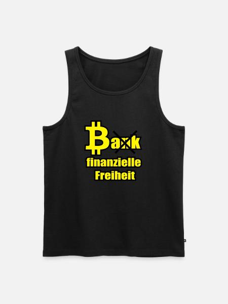 Bitcoin vs Bank - Männer Premium Bio Tank Top - Schwarz