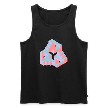 Impossible Figures 77B - Men's Premium Organic Tank Top - black - Front - AI Model Male 178 light (178cm)