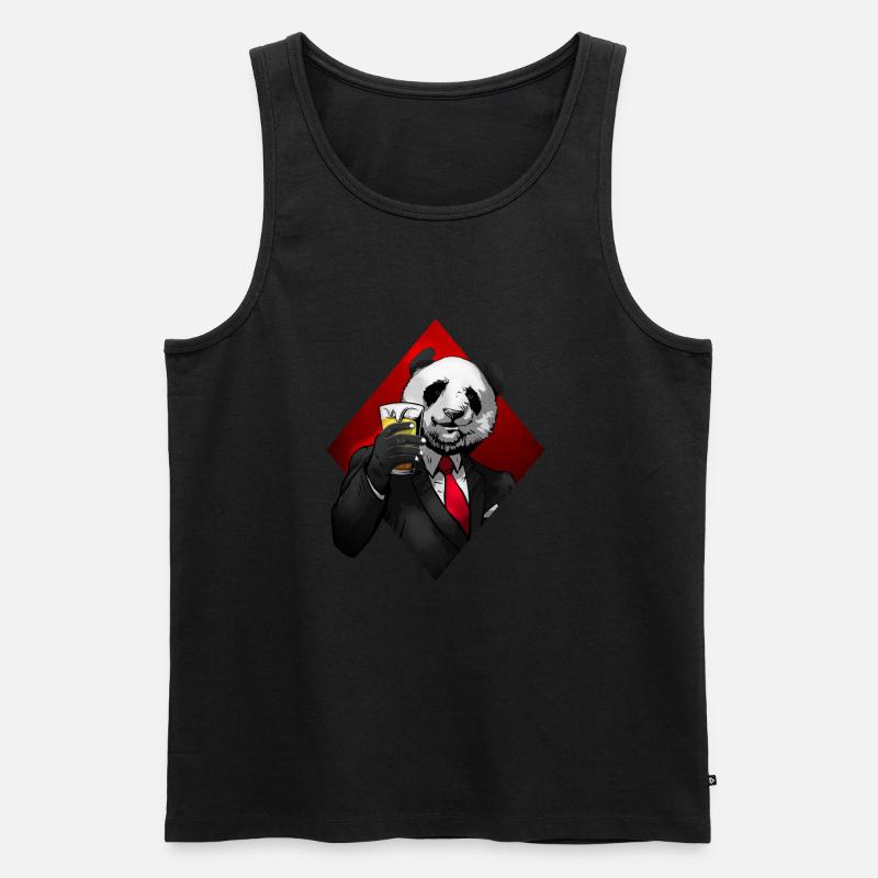 Panda Bier Cheers - Männer Premium Bio Tank Top - Schwarz