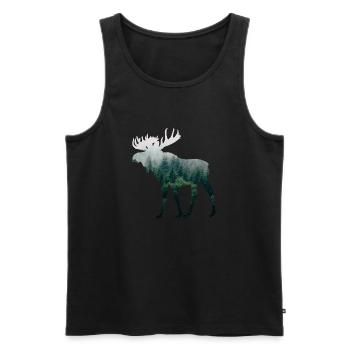 Moose - Men's Premium Organic Tank Top - black - Front - Michal (187cm)