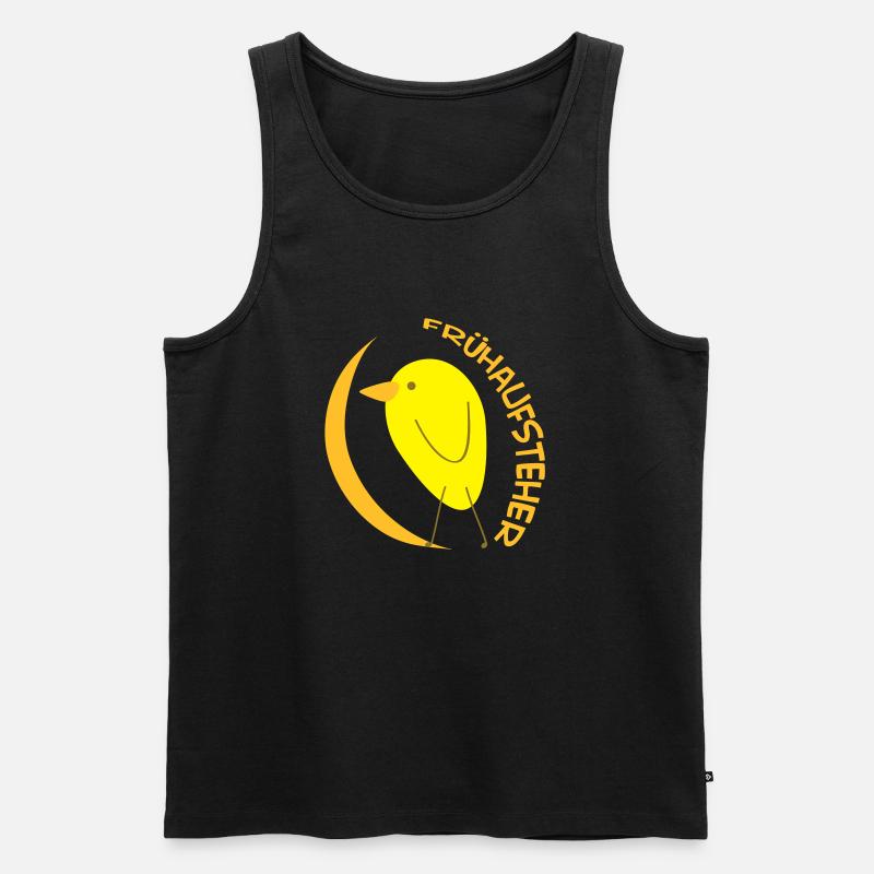 Frühaufsteher (Vogel) - Männer Premium Bio Tank Top - Schwarz