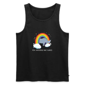 Real Unicorns Have Curves - Männer Premium Bio Tank Top - Schwarz - Vorne - Michal (187cm)