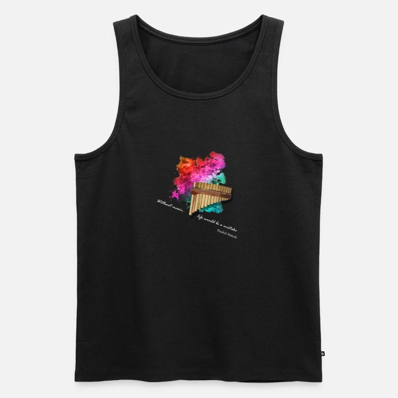 Panflöte - Männer Premium Bio Tank Top - Schwarz