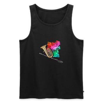 tuba - Men's Premium Organic Tank Top - black - Front - AI Model Male 178 light (178cm)