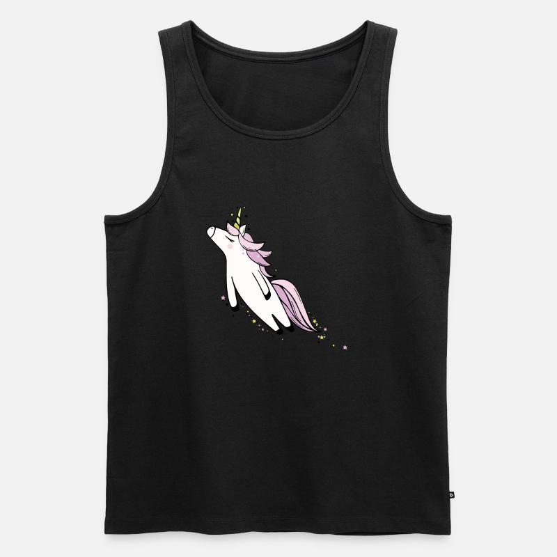 Fliegendes Einhorn - Männer Premium Bio Tank Top - Schwarz