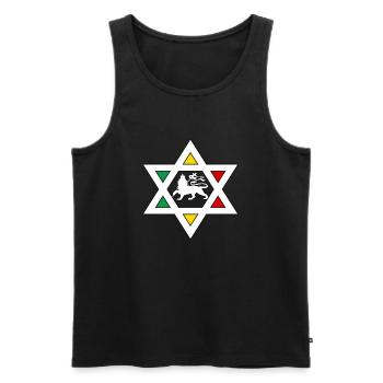 étoile rasta - Débardeur bio Premium Homme - noir - Devant - Michal (187cm)