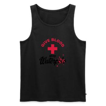 waterpolo - Men's Premium Organic Tank Top - black - Front - AI Model Male 178 light (178cm)