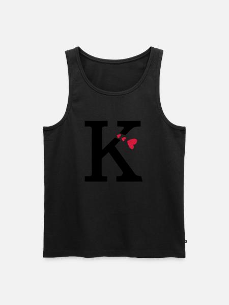 Capital letter K with hearts - Men's Premium Organic Tank Top - black
