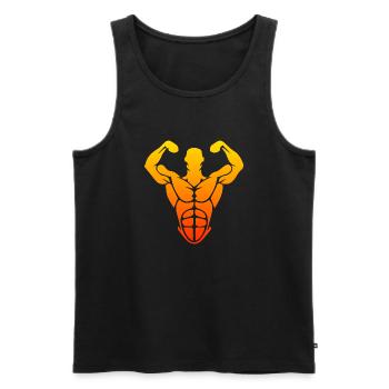 body building - Men's Premium Organic Tank Top - black - Front - AI Model Male 178 light (178cm)
