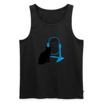 katze - löwe - spiegel - Männer Premium Bio Tank Top - Schwarz - Vorne - Michal (187cm)