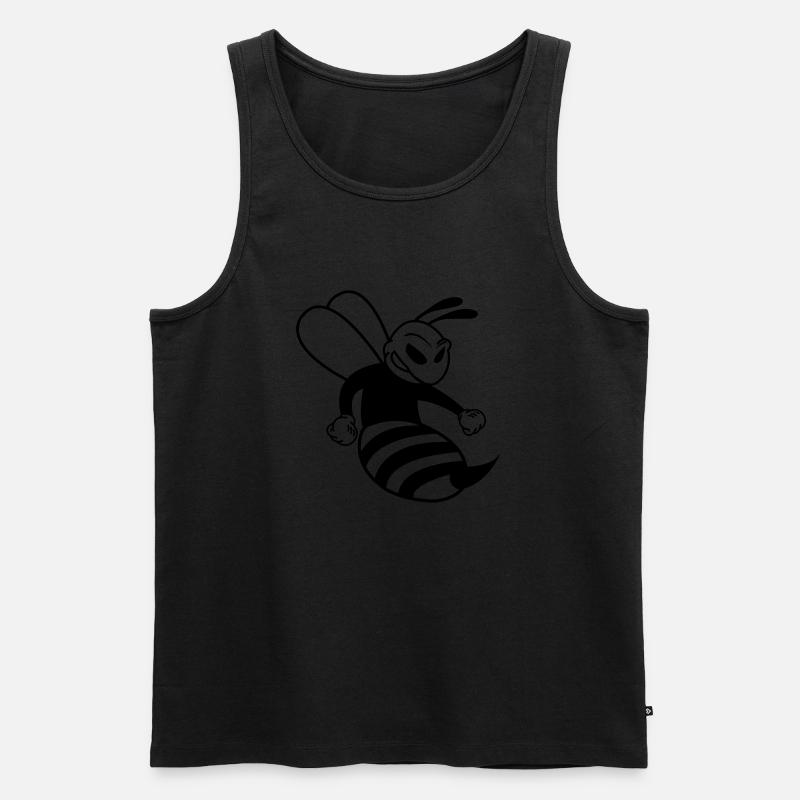 wespe_comic_01 - Männer Premium Bio Tank Top - Schwarz