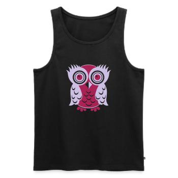 HIBOU CHOUETTE - Débardeur bio Premium Homme - noir - Devant - AI Model Male 178 light (178cm)
