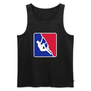 quadrat rot blau logo freeclimber gipfelstuermer k - Männer Premium Bio Tank Top - Schwarz - Vorne - AI Model Male 178 light (178cm)