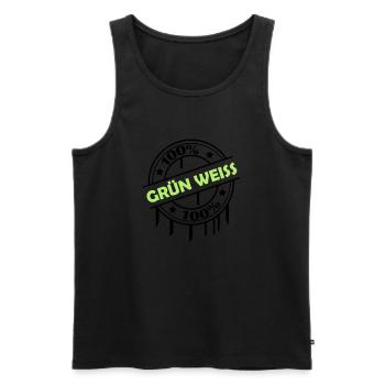 100_gruen_weiss - Männer Premium Bio Tank Top - Schwarz - Vorne - AI Model Male 178 light (178cm)