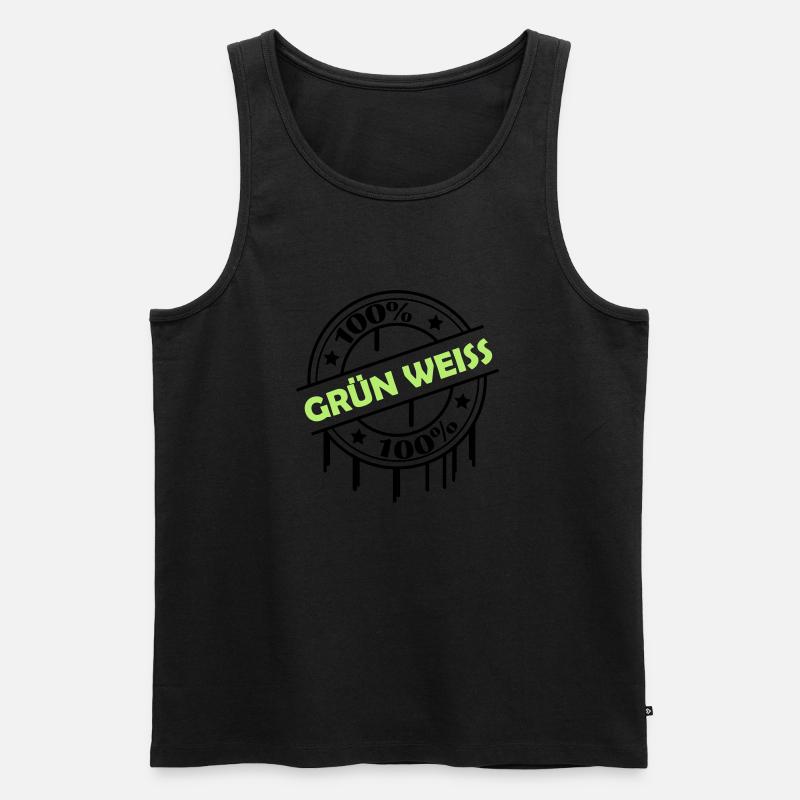 100_gruen_weiss - Männer Premium Bio Tank Top - Schwarz