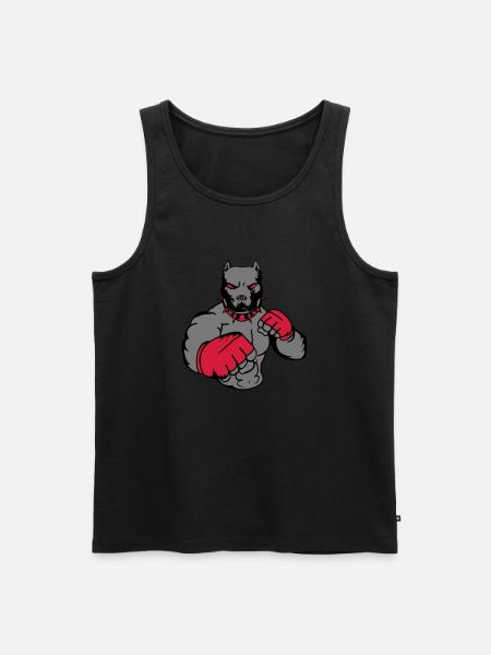 pitbull_fighter_002 - Men's Premium Organic Tank Top - black