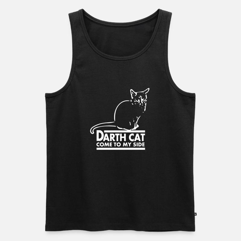 Darth Cat - Männer Premium Bio Tank Top - Schwarz
