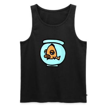Bored fish - Men's Premium Organic Tank Top - black - Front - AI Model Male 178 light (178cm)