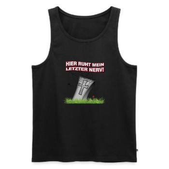 letzter Nerv - Männer Premium Bio Tank Top - Schwarz - Vorne - AI Model Male 178 light (178cm)