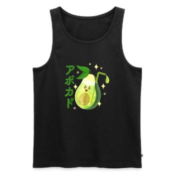Kawaii Avocado Juice - Men's Premium Organic Tank Top - black - Front - AI Model Male 178 light (178cm)
