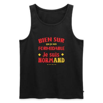 Je suis formidable je suis normand cadeau normand - Débardeur bio Premium Homme - noir - Devant - Michal (187cm)