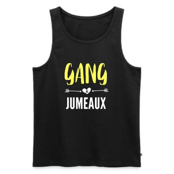 gang de jumeaux - Débardeur bio Premium Homme - noir - Devant - AI Model Male 178 light (178cm)