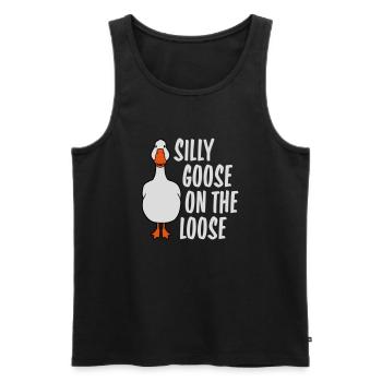 goose on the loose - Männer Premium Bio Tank Top - Schwarz - Vorne - AI Model Male 178 light (178cm)