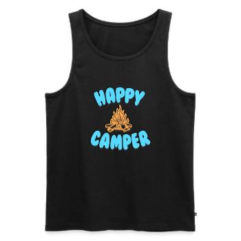 happy camper - camping life - Débardeur bio Premium Homme - noir - Devant - Michal (187cm)