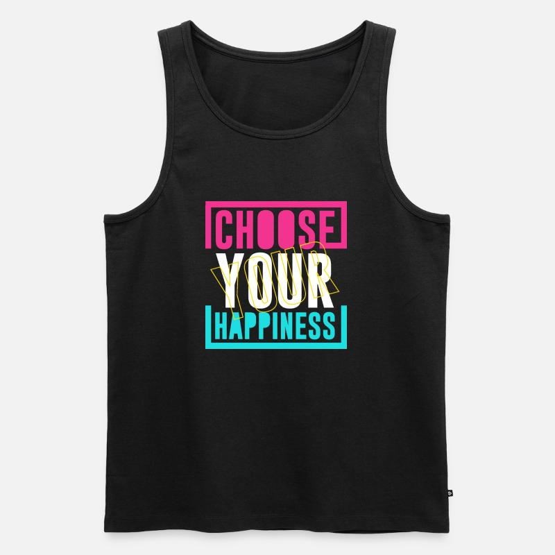 Wähle Glück - Männer Premium Bio Tank Top - Schwarz