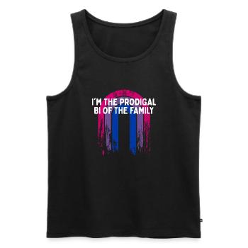 Le Bi prodigue de la famille Bisexuel LGBTQ Bi - Débardeur bio Premium Homme - noir - Devant - Michal (187cm)