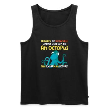 Sei ein Oktopus - lustiges Oktopusdesign - Männer Premium Bio Tank Top - Schwarz - Vorne - AI Model Male 178 light (178cm)