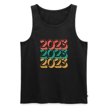 Anniversaire année 2023 / Vintage 2023 - Débardeur bio Premium Homme - noir - Devant - Michal (187cm)