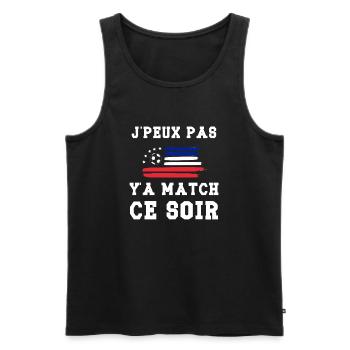 Je peux pas y'a match ce soir cadeau football - Débardeur bio Premium Homme - noir - Devant - AI Model Male 178 light (178cm)