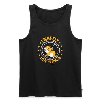 Hamster I Wheely Love Hammies - Men's Premium Organic Tank Top - black - Front - Michal (187cm)