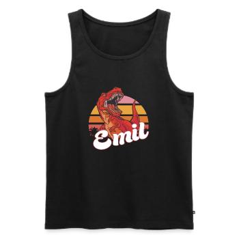 EMIL - Beautiful Young Name with T-REX Dino - Men's Premium Organic Tank Top - black - Front - AI Model Male 178 light (178cm)