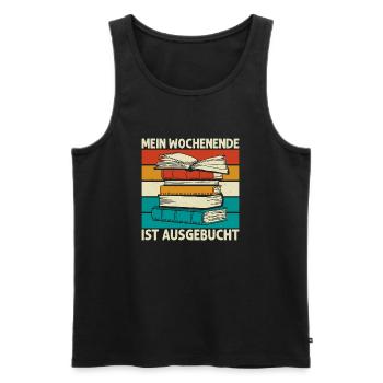 Mein Wochenende ist ausgebucht Buch Lesen - Männer Premium Bio Tank Top - Schwarz - Vorne - Michal (187cm)