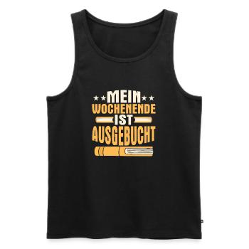 Mein Wochenende ist ausgebucht Lesen Buch - Männer Premium Bio Tank Top - Schwarz - Vorne - Michal (187cm)
