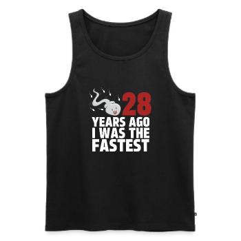 Vor 28 Jahren war ich der Schnellste - Männer Premium Bio Tank Top - Schwarz - Vorne - Michal (187cm)