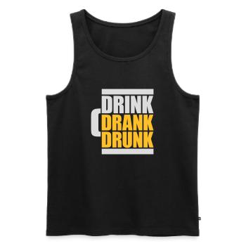 drink drank drunk Zitat - Männer Premium Bio Tank Top - Schwarz - Vorne - AI Model Male 178 light (178cm)
