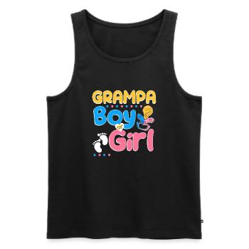 Pink or Blue Grampa Loves You Best Grandpa Ever - Men's Premium Organic Tank Top - black - Front - Michal (187cm)