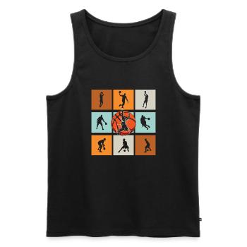 Basketball Basketballer - Männer Premium Bio Tank Top - Schwarz - Vorne - Michal (187cm)
